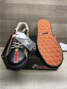 Rocky Women’s Leopard Accent Sneaker in Black and Orange #352